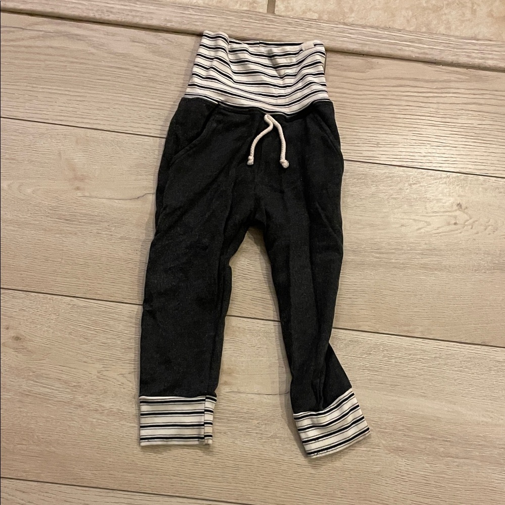 Kids Black and White Striped Joggers